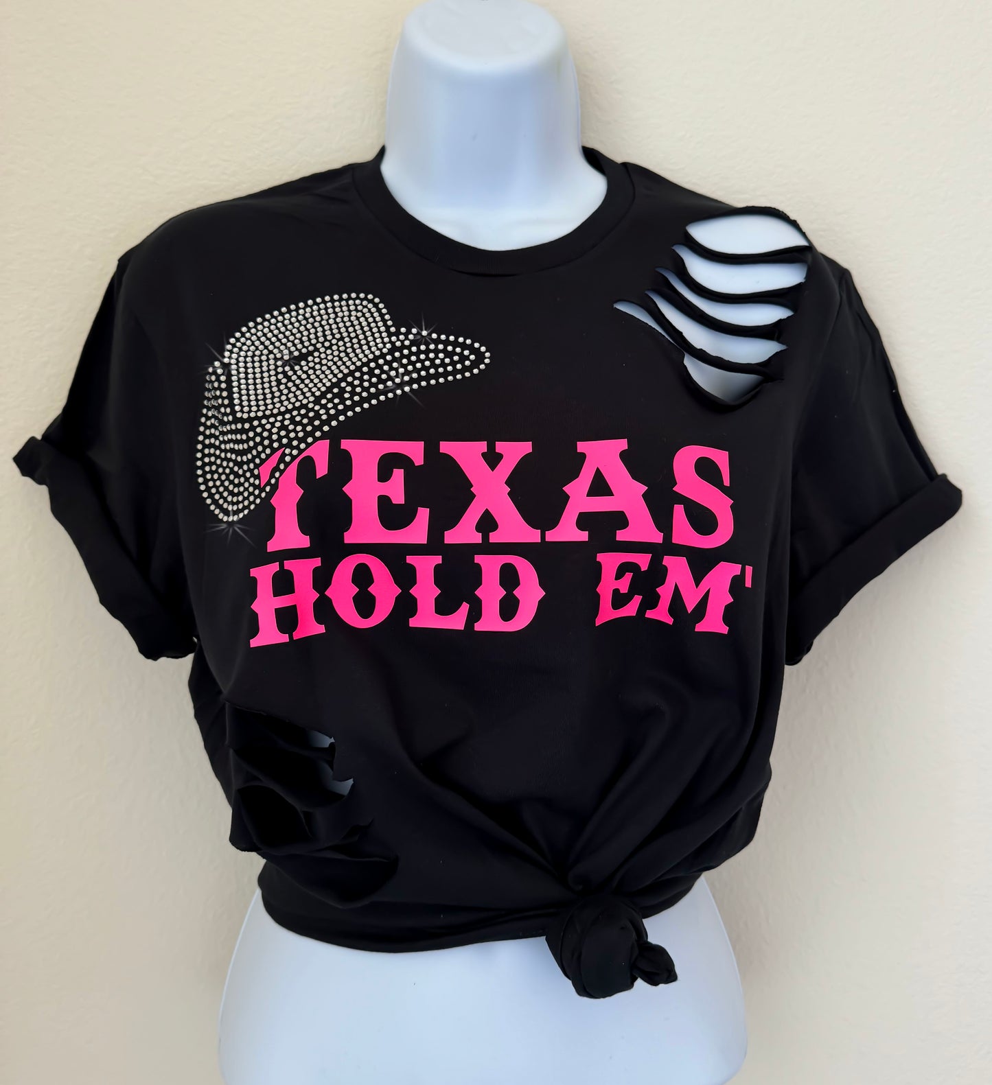 Texas Hold Em' Shirt with Rhinestones