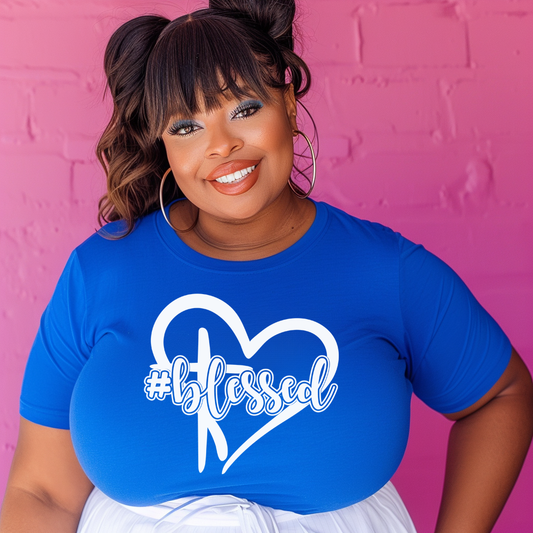 Blessed Heart Royal Blue Shirt