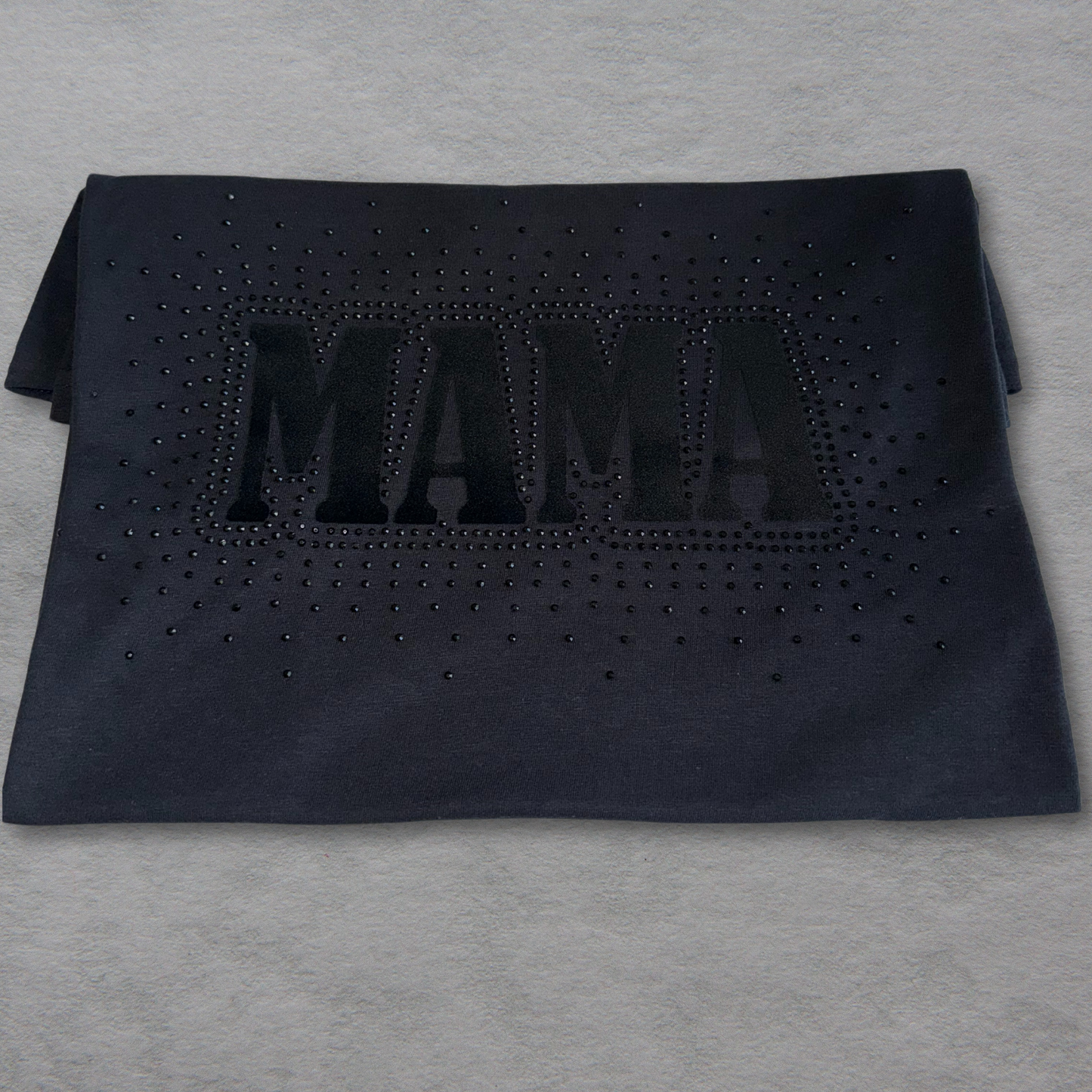 Black on Black Mama Rhinestone T-shirt